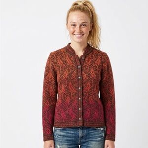 Nomadic Traders Floral Scroll Dark Academia Knit Sweater - Size Medium